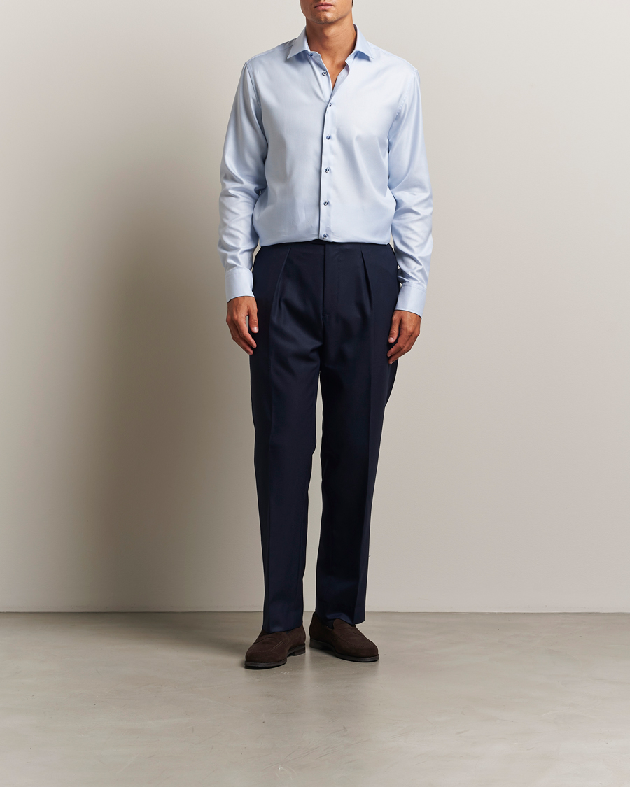 Mies | Kauluspaidat | Stenströms | Regular Fit Contrast Shirt Light Blue