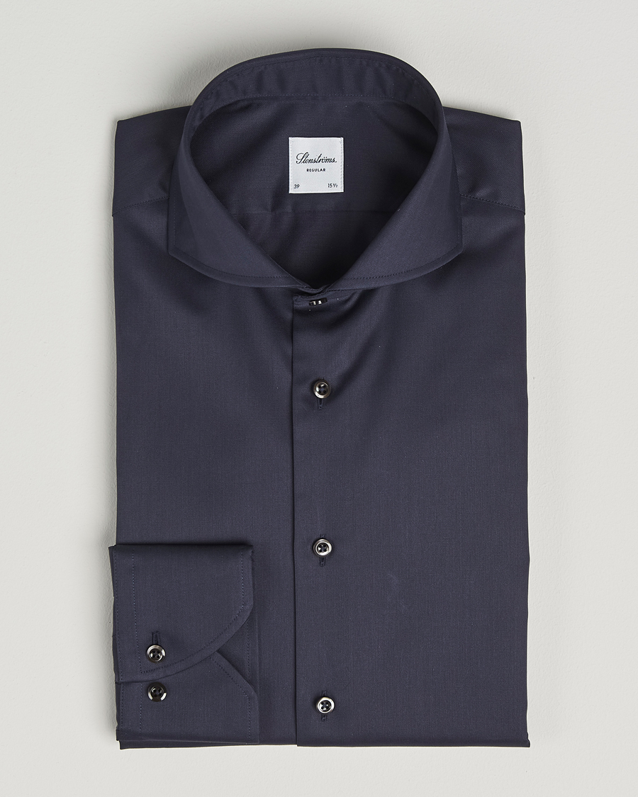 Mies | Kauluspaidat | Stenströms | Regular Fit Extreme Cut Away Shirt Navy