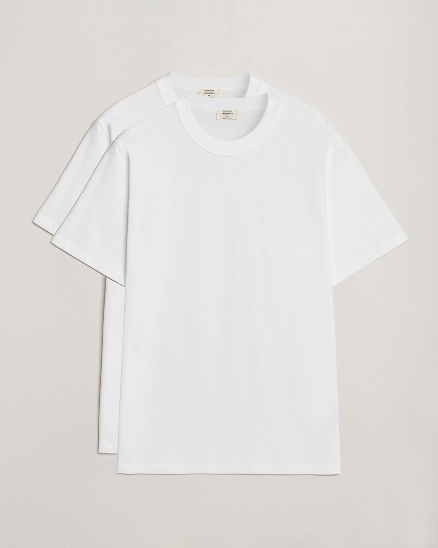 Mies | T-paidat | Armor Lux for Care of Carl | Armor-lux 2-Pack Heritage Callac T-Shirt White/White