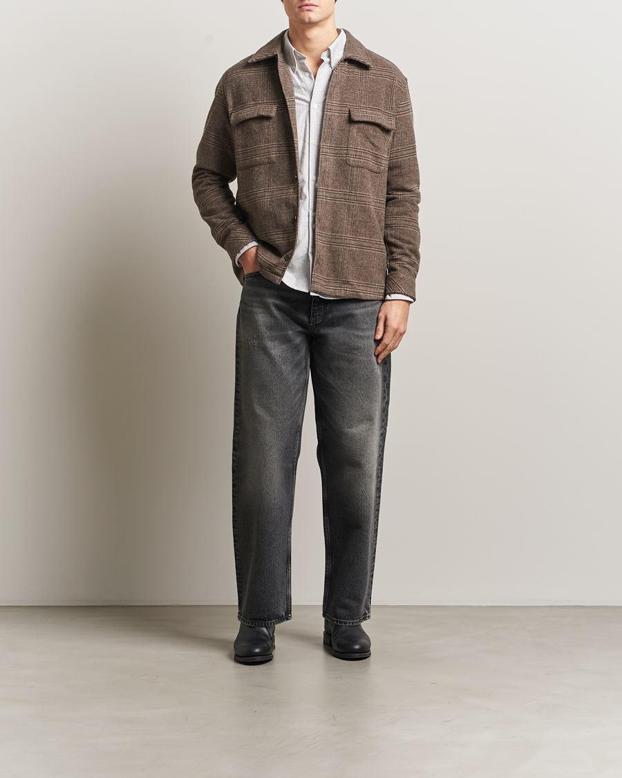 Mies | Kauluspaidat | Samsøe Samsøe | Castor Checked Overshirt Black Coffee