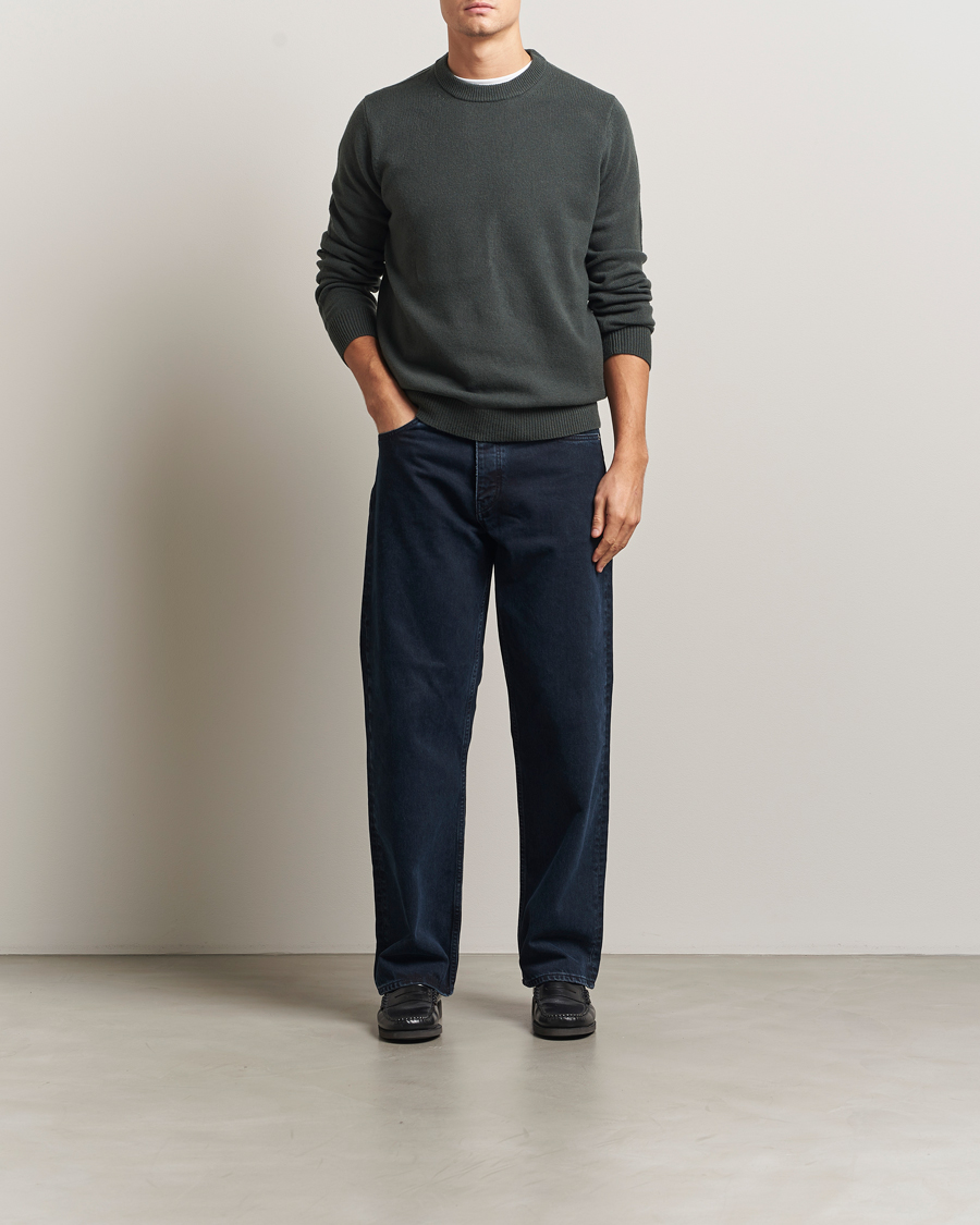Mies | Puserot | Samsøe Samsøe | Isak Knitted Crew Neck Dark Evergreen