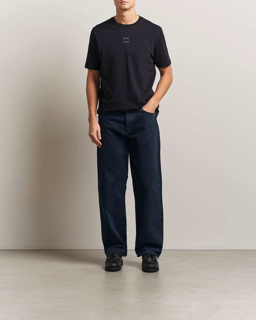 Mies | T-paidat | Samsøe Samsøe | Cards Printed Crew Neck T-Shirt Black