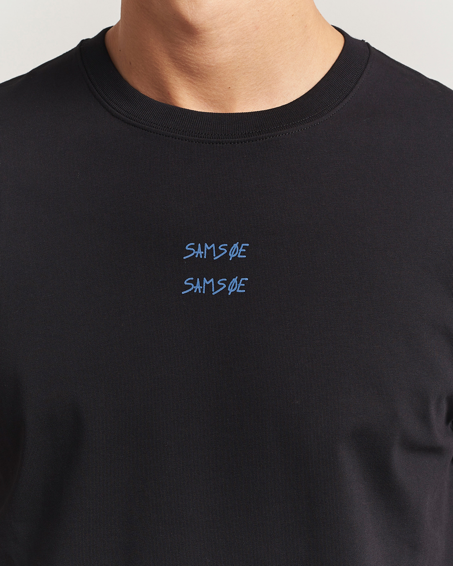 Mies | T-paidat | Samsøe Samsøe | Cards Printed Crew Neck T-Shirt Black