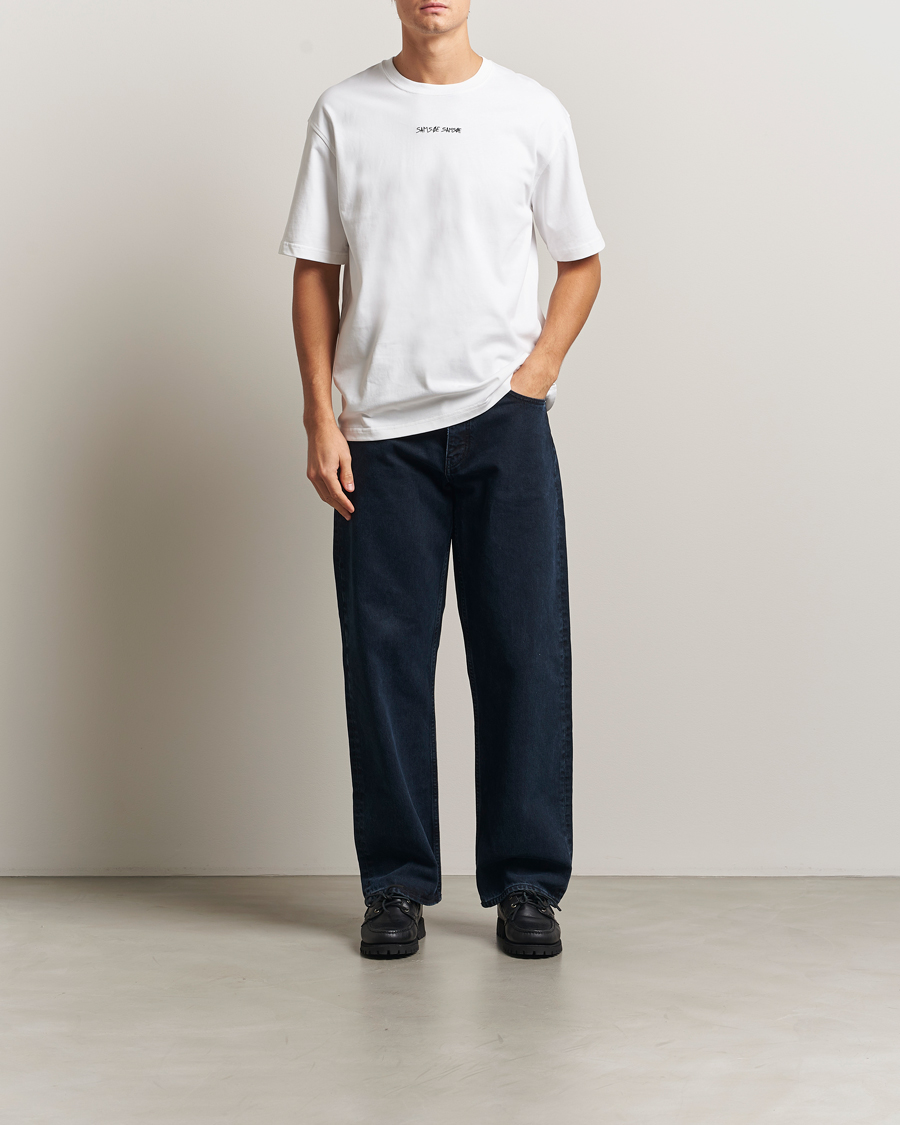 Mies | T-paidat | Samsøe Samsøe | Dinner Printed Crew Neck T-Shirt White