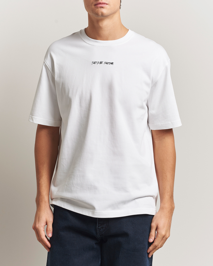Mies | T-paidat | Samsøe Samsøe | Dinner Printed Crew Neck T-Shirt White