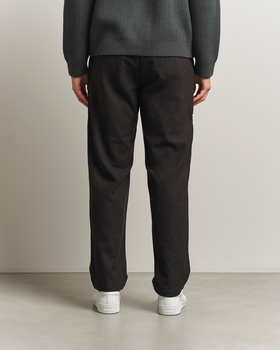 Mies | Housut | Samsøe Samsøe | Bertil Flannel Drawstring Trousers Black Coffee Melange