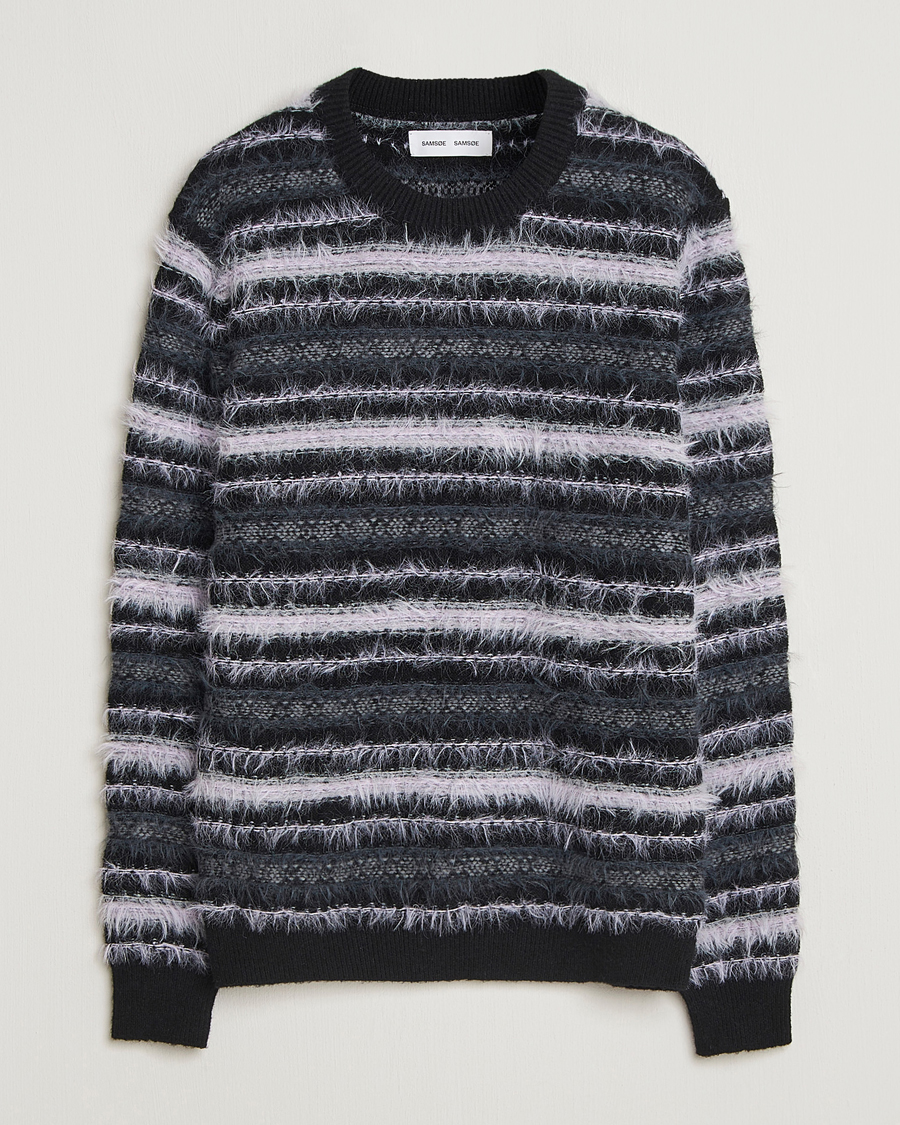 Mies | Puserot | Samsøe Samsøe | Finnley Striped Knitted Sweater Black Multi