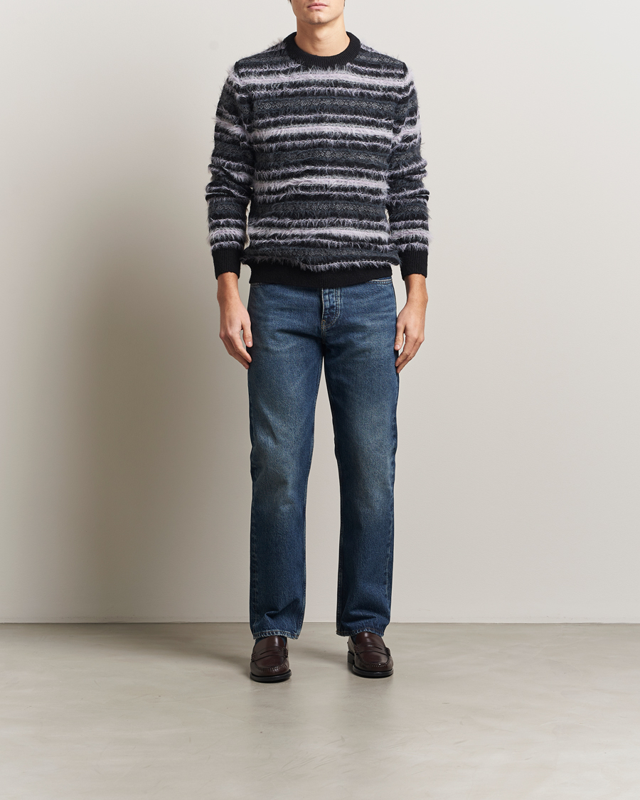 Mies | Puserot | Samsøe Samsøe | Finnley Striped Knitted Sweater Black Multi