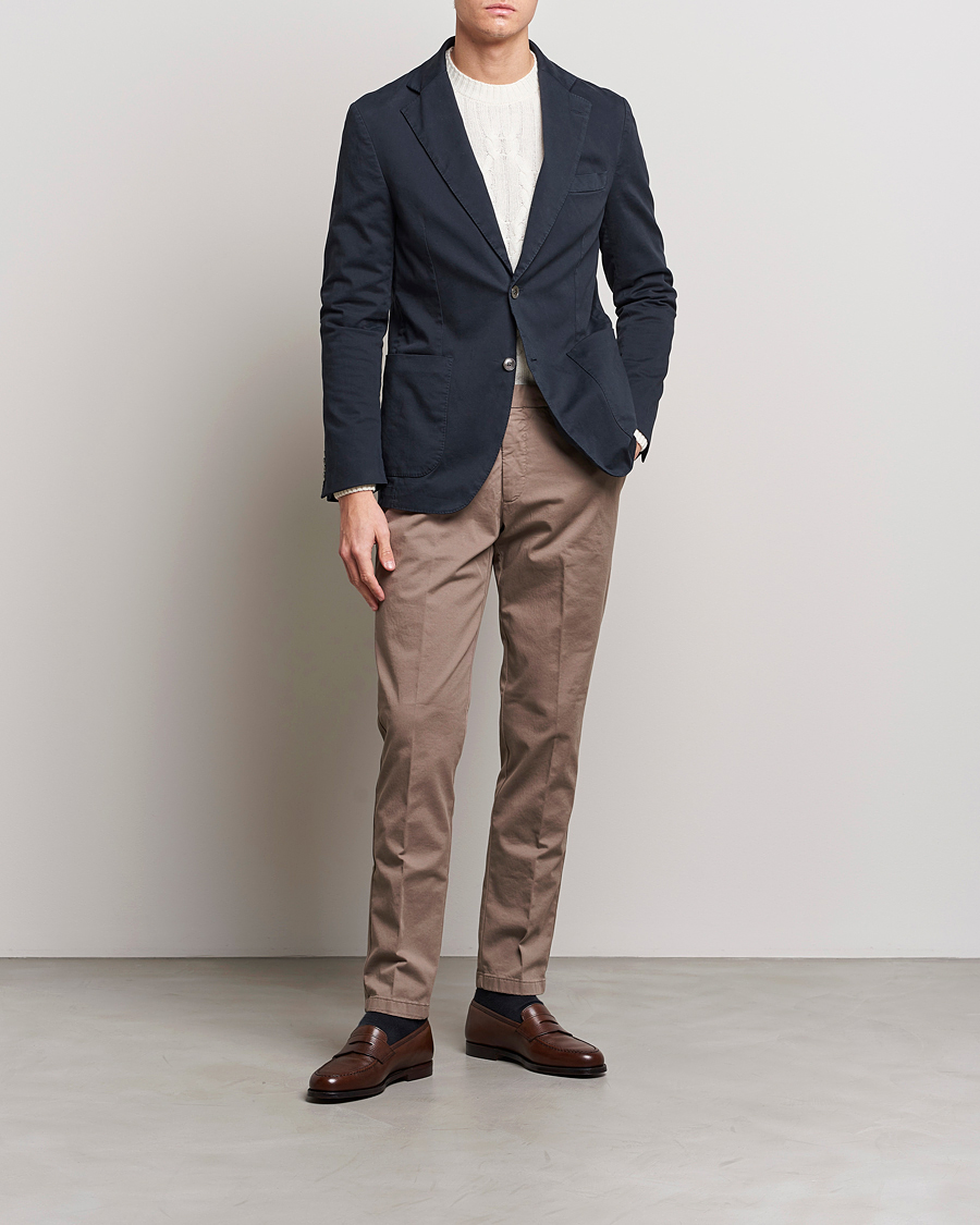Mies | Housut | Oscar Jacobson | Danwick Cotton Trousers Light Brown