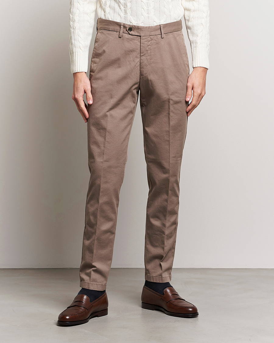 Mies | Housut | Oscar Jacobson | Danwick Cotton Trousers Light Brown
