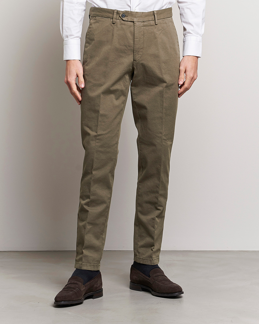 Mies | Housut | Oscar Jacobson | Danwick Cotton Trousers Olive