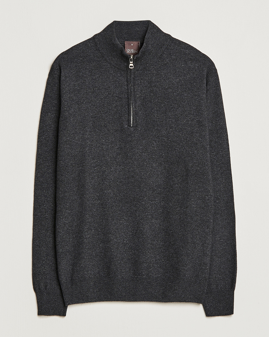 Mies | Puserot | Oscar Jacobson | Patton Wool Half-Zip Grey