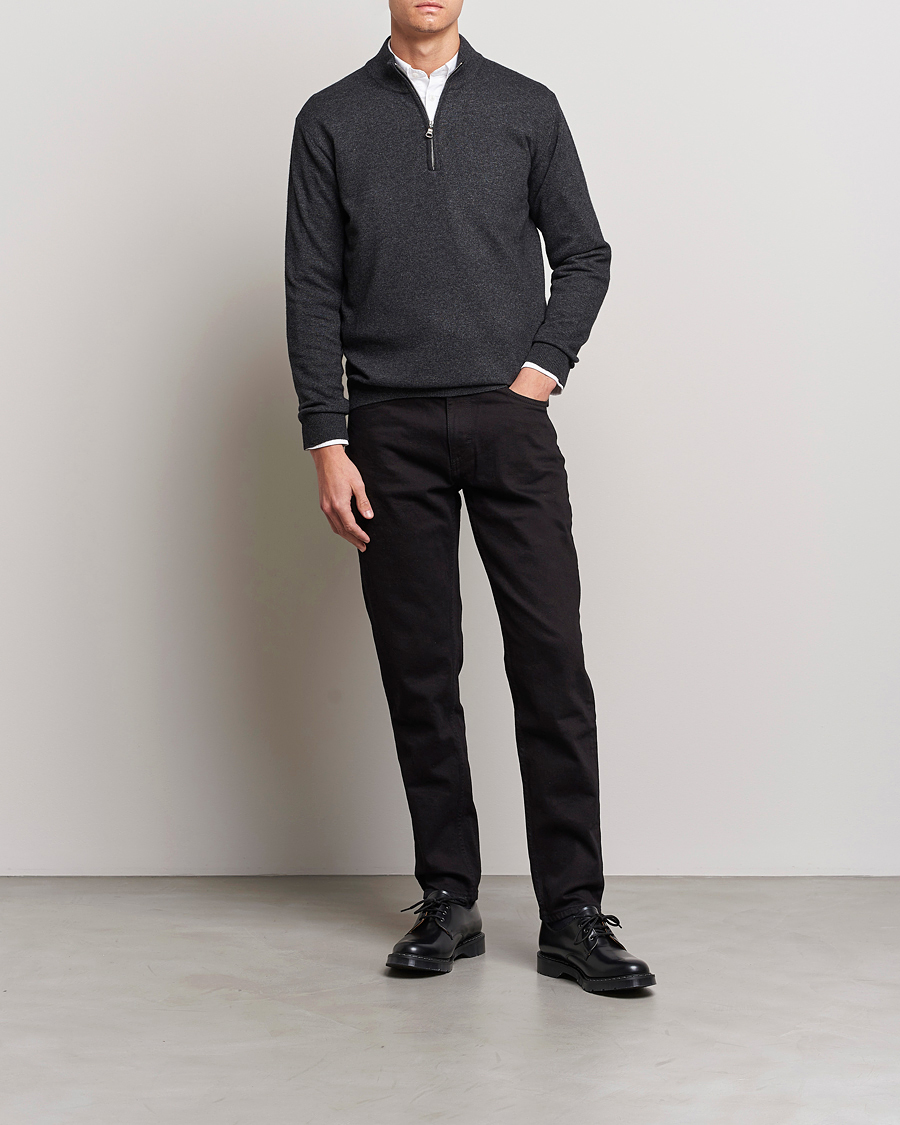 Mies | Puserot | Oscar Jacobson | Patton Wool Half-Zip Grey