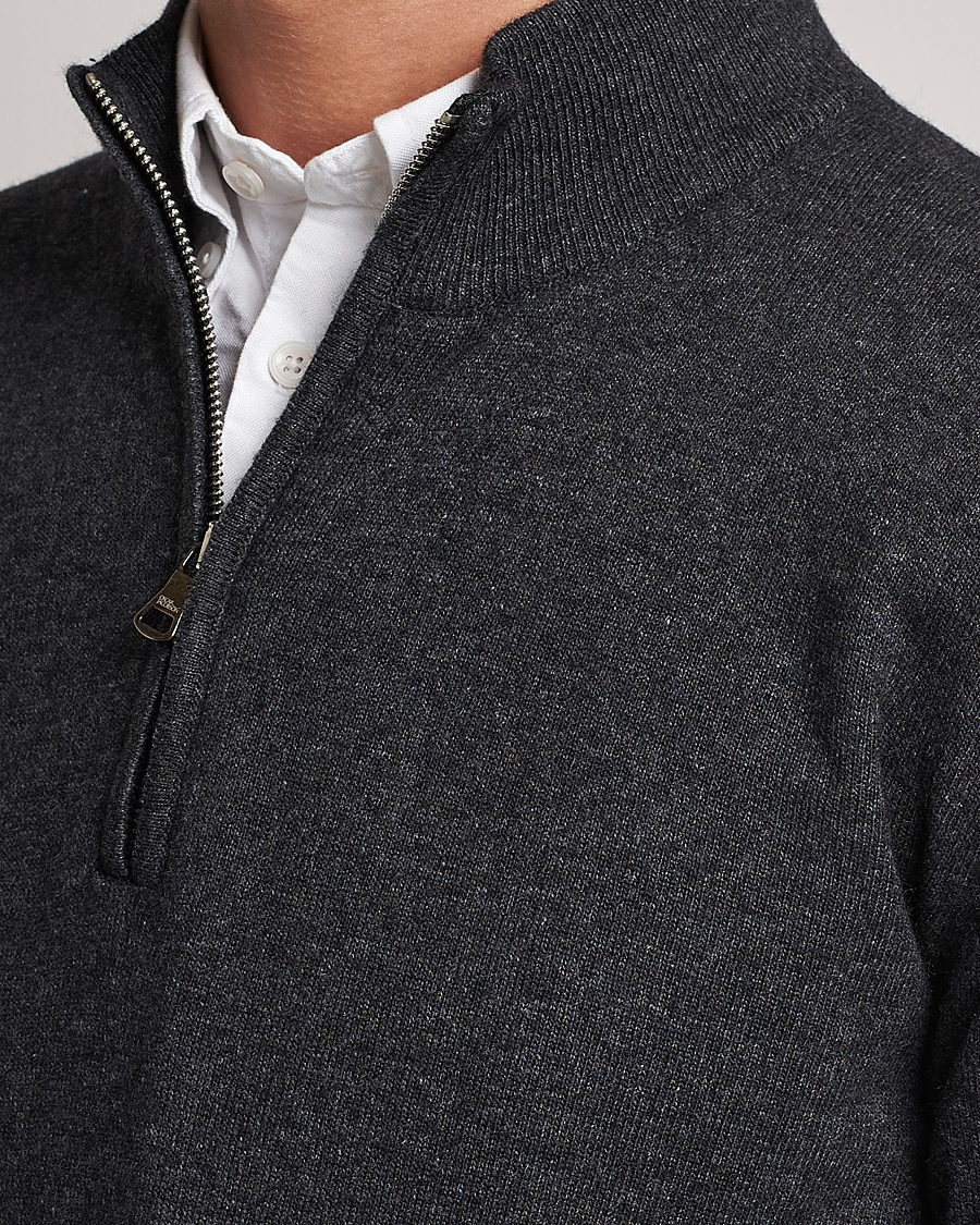 Mies | Puserot | Oscar Jacobson | Patton Wool Half-Zip Grey