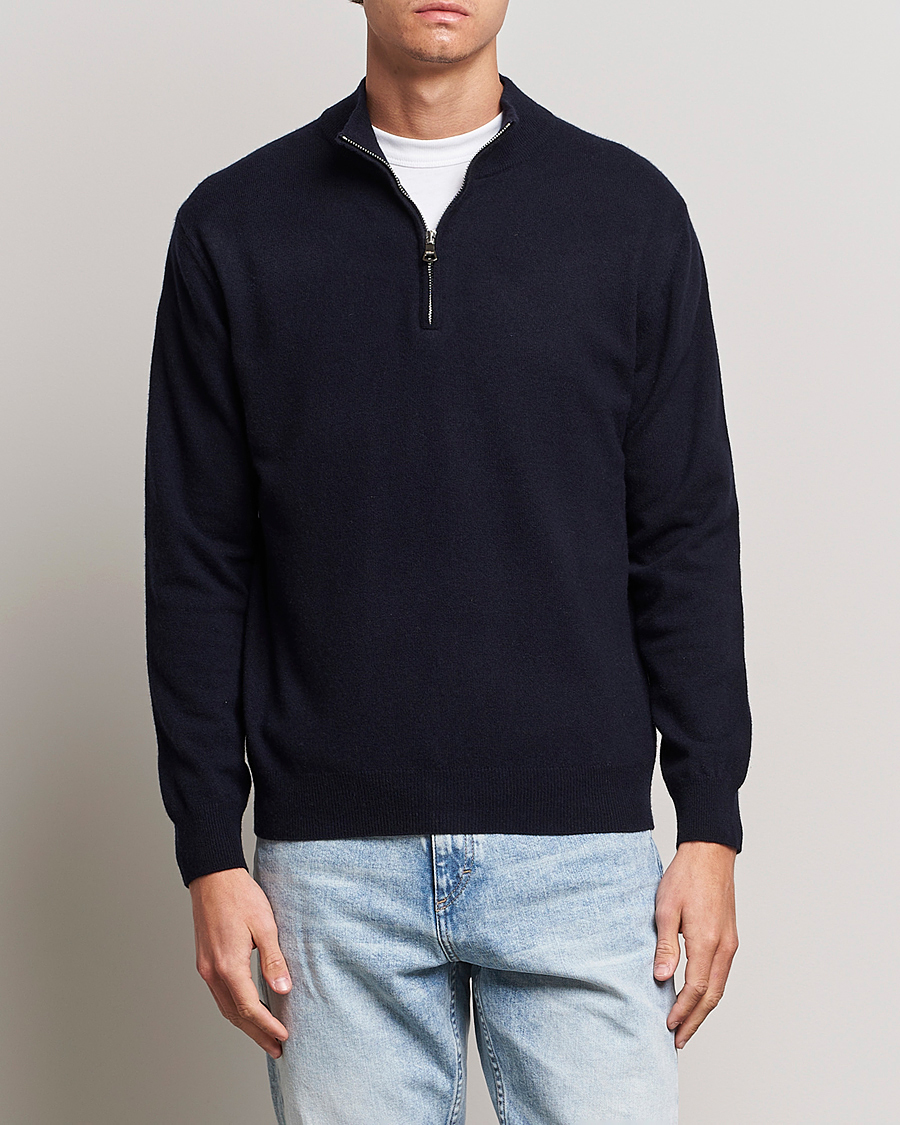 Mies | Puserot | Oscar Jacobson | Patton Wool Half-Zip Navy