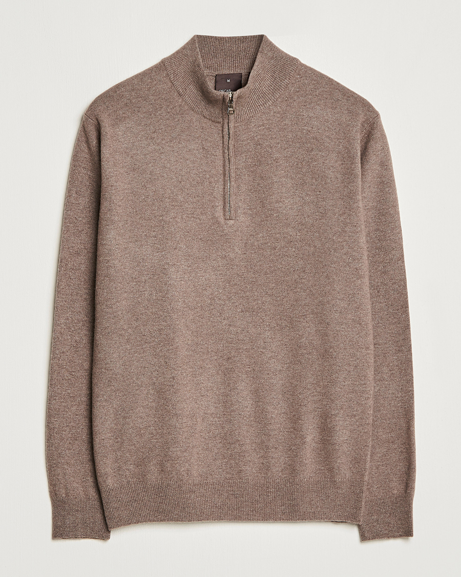 Mies | Puserot | Oscar Jacobson | Patton Wool Half-Zip Beige