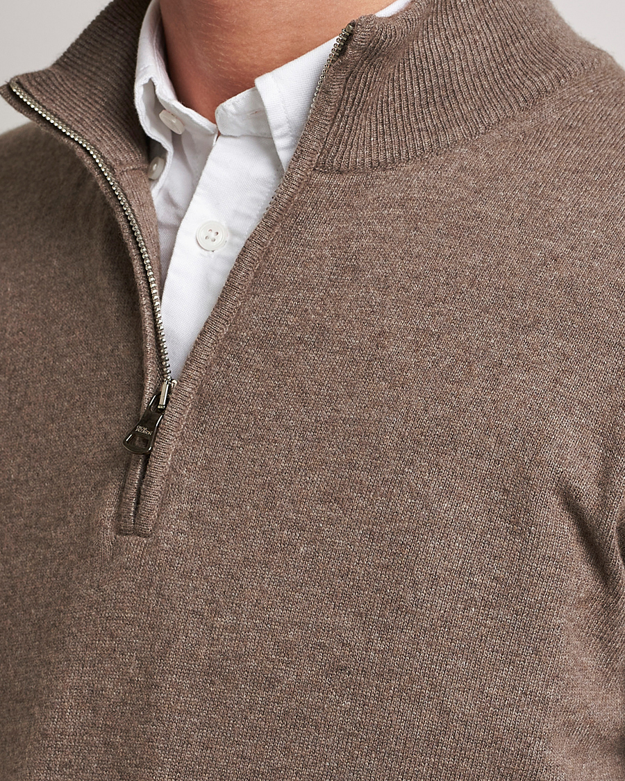 Mies | Puserot | Oscar Jacobson | Patton Wool Half-Zip Beige