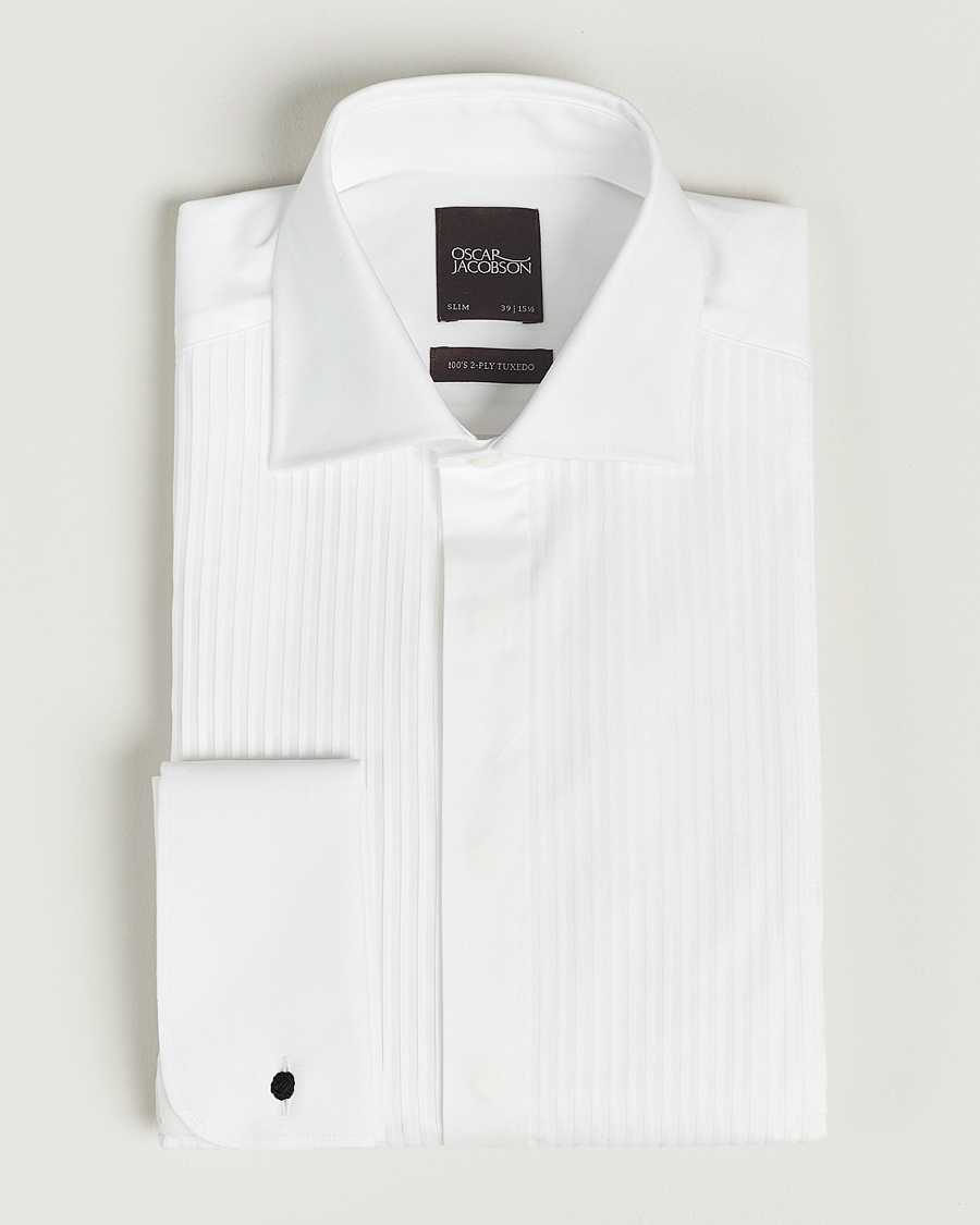 Mies | Kauluspaidat | Oscar Jacobson | Slim Fit Cut Away Tuxedo Double Cuff White