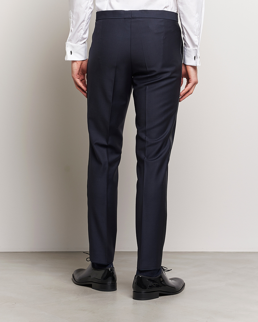 Mies | Housut | Oscar Jacobson | Denz Wool Tuxedo Trousers Navy