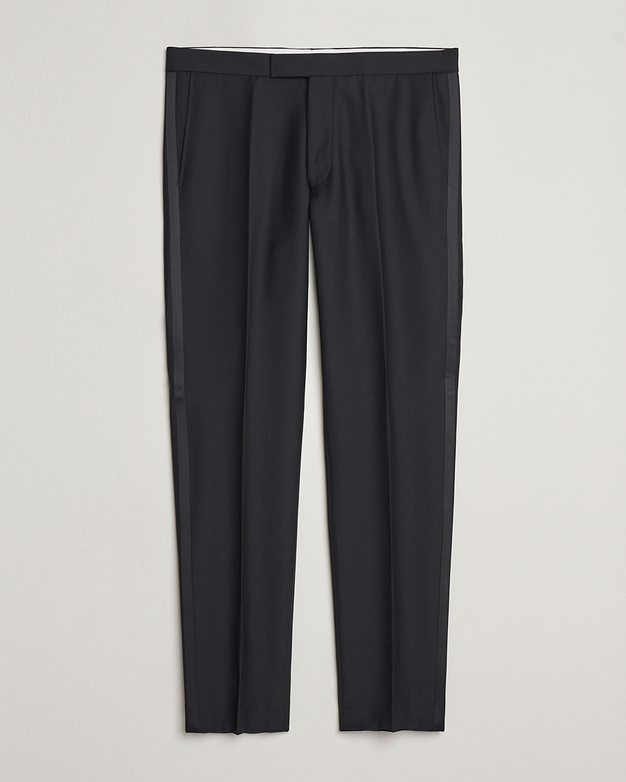 Mies | Housut | Oscar Jacobson | Denz Wool Tuxedo Trousers Black