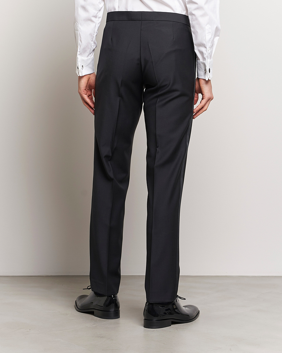 Mies | Housut | Oscar Jacobson | Denz Straight Wool Tuxedo Trousers Black