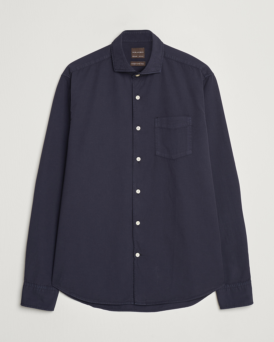 Mies | Kauluspaidat | Oscar Jacobson | Reg Fit Wide Spread Collar Twill Night Blue