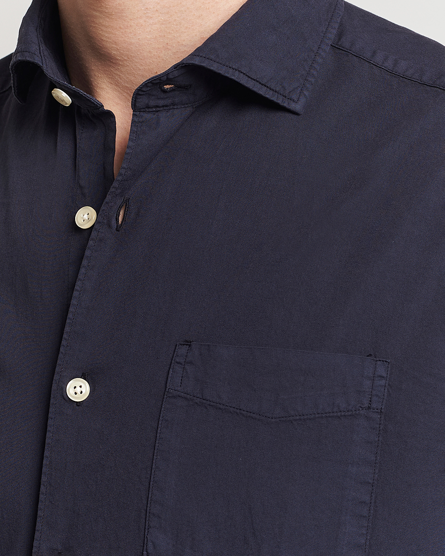 Mies | Kauluspaidat | Oscar Jacobson | Reg Fit Wide Spread Collar Twill Night Blue