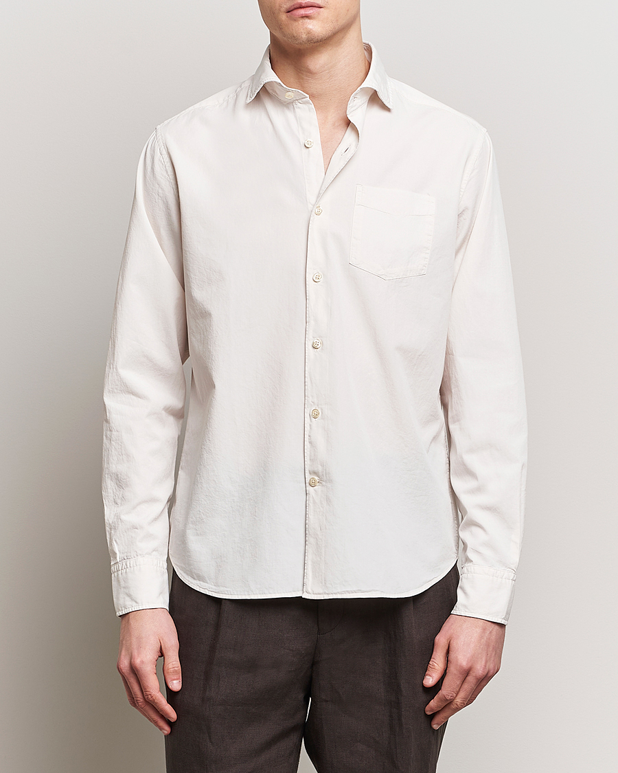 Mies | Kauluspaidat | Oscar Jacobson | Reg Fit Wide Spread Collar Twill Ecru White
