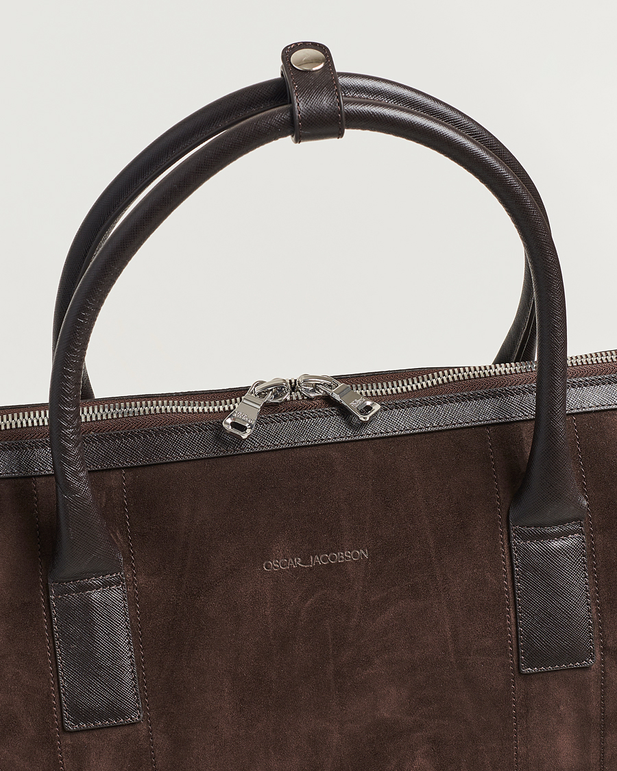 Mies | Oscar Jacobson Weekend Bag Soft Leather Chocolate Brown | Oscar Jacobson | Weekend Bag Soft Leather Chocolate Brown