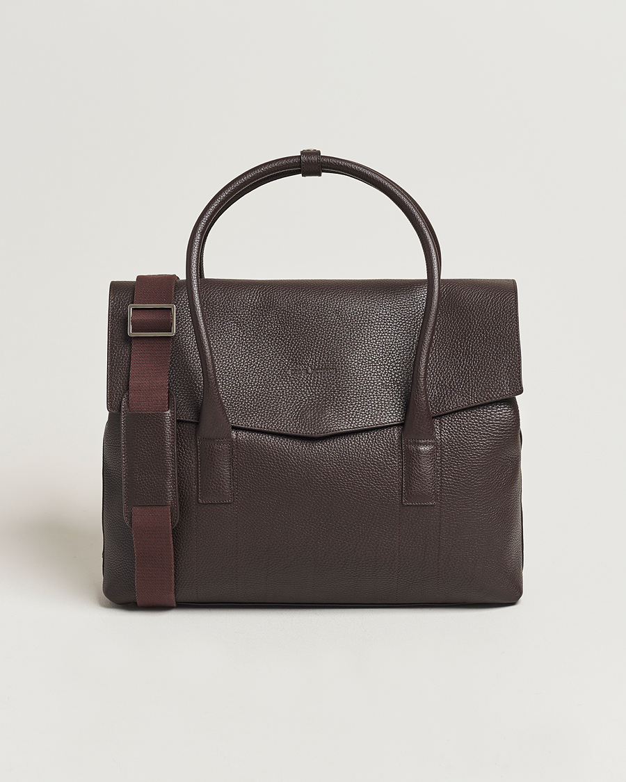 Mies | Oscar Jacobson Overnight Leather Bag Dark Mud Brown | Oscar Jacobson | Overnight Leather Bag Dark Mud Brown