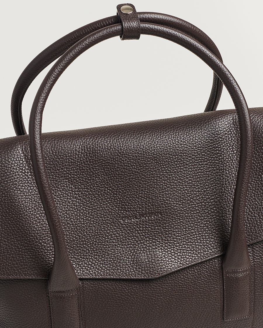 Mies | Oscar Jacobson Overnight Leather Bag Dark Mud Brown | Oscar Jacobson | Overnight Leather Bag Dark Mud Brown