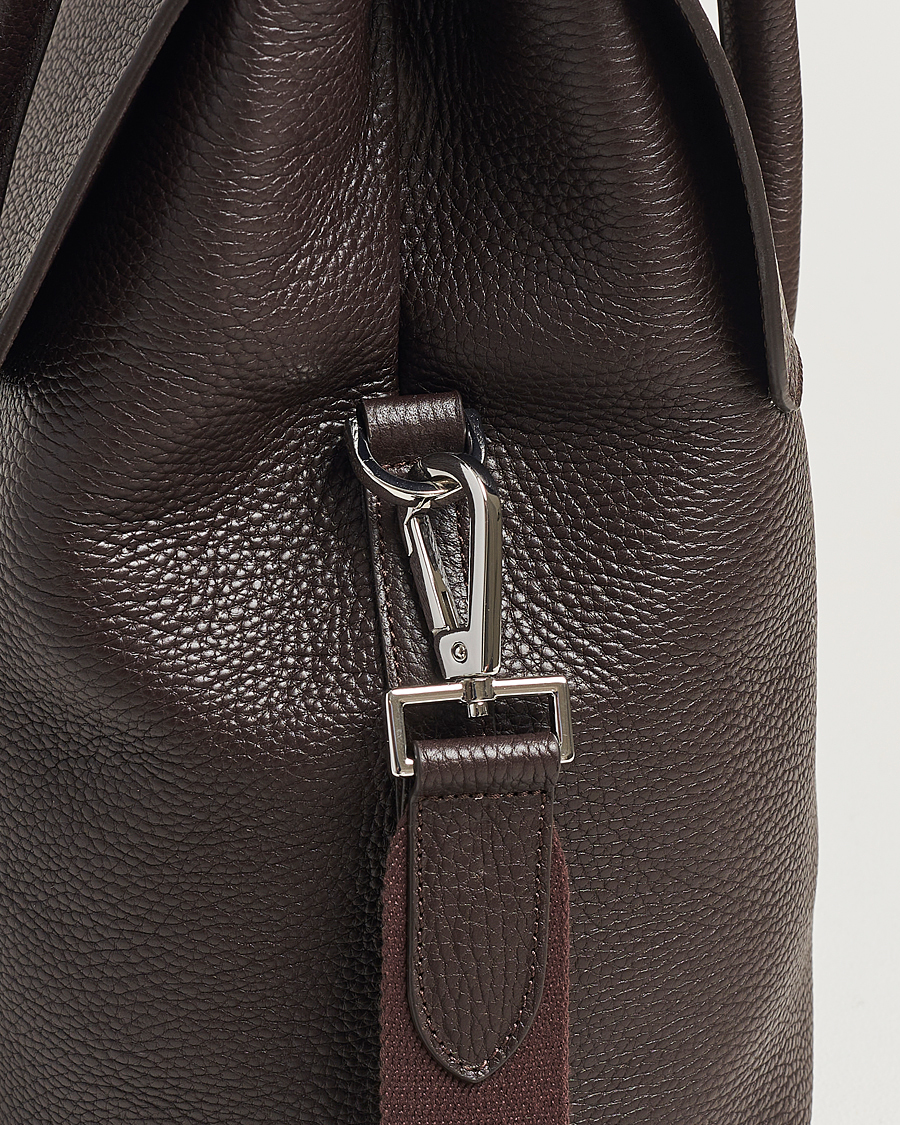 Mies | Oscar Jacobson Overnight Leather Bag Dark Mud Brown | Oscar Jacobson | Overnight Leather Bag Dark Mud Brown