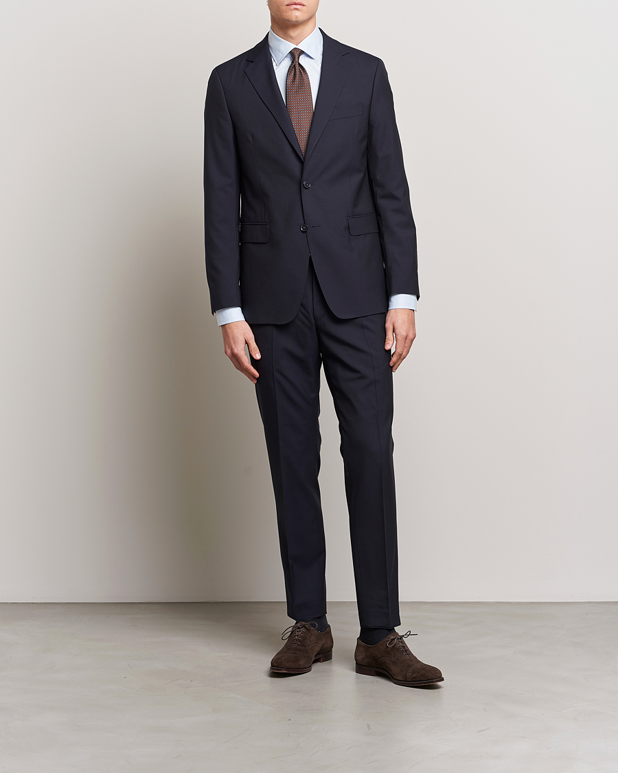 Mies | Housut | Oscar Jacobson | Denz Wool Trousers Navy