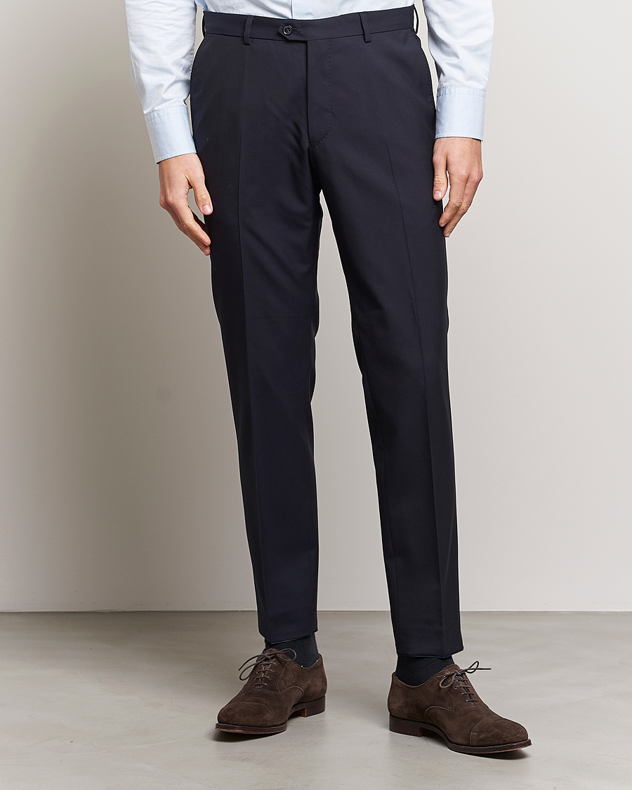 Mies | Housut | Oscar Jacobson | Denz Wool Trousers Navy