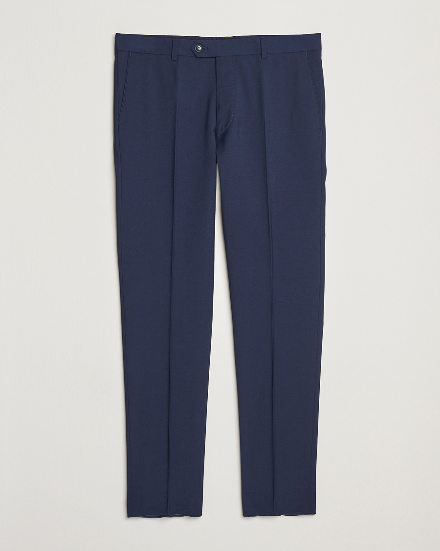 Mies | Housut | Oscar Jacobson | Denz Wool Blend Trousers Navy