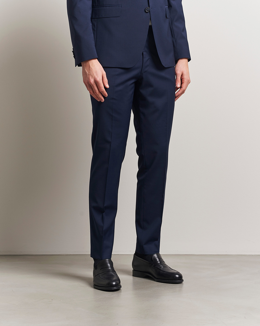 Mies | Housut | Oscar Jacobson | Denz Wool Blend Trousers Navy