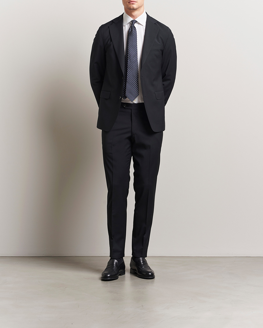 Mies | Housut | Oscar Jacobson | Denz Wool Blend Trousers Black