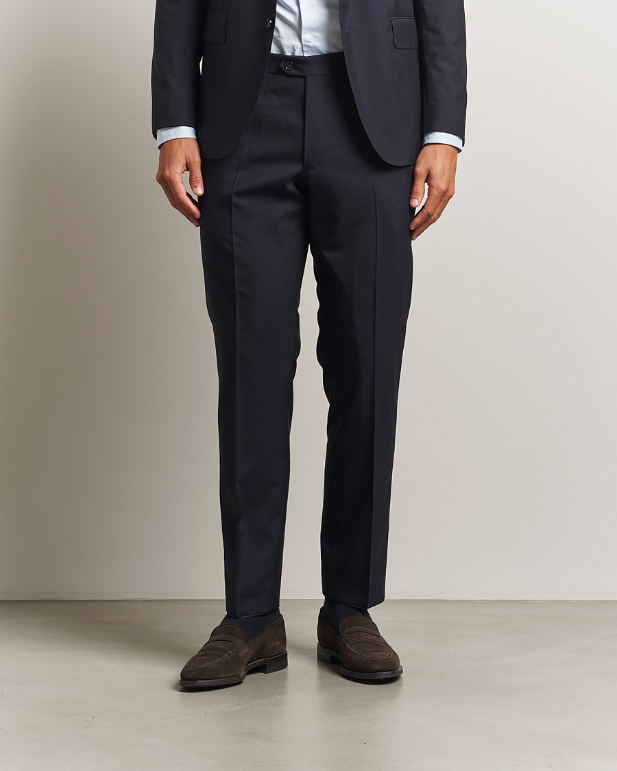 Mies | Housut | Oscar Jacobson | Dandy Wool Trousers Navy