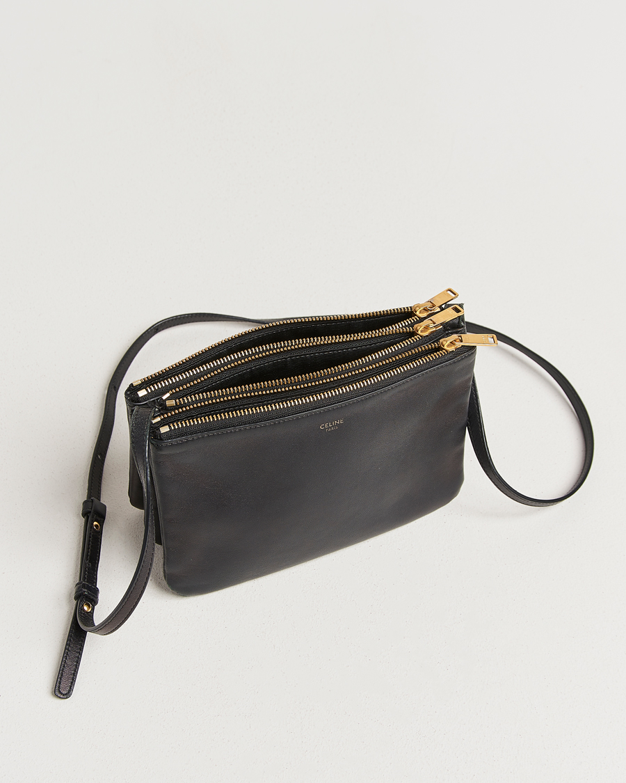 Mies | Celine Pre-Owned Trio Bag Small Leather Black | Celine Pre-Owned | Trio Bag Small Leather Black