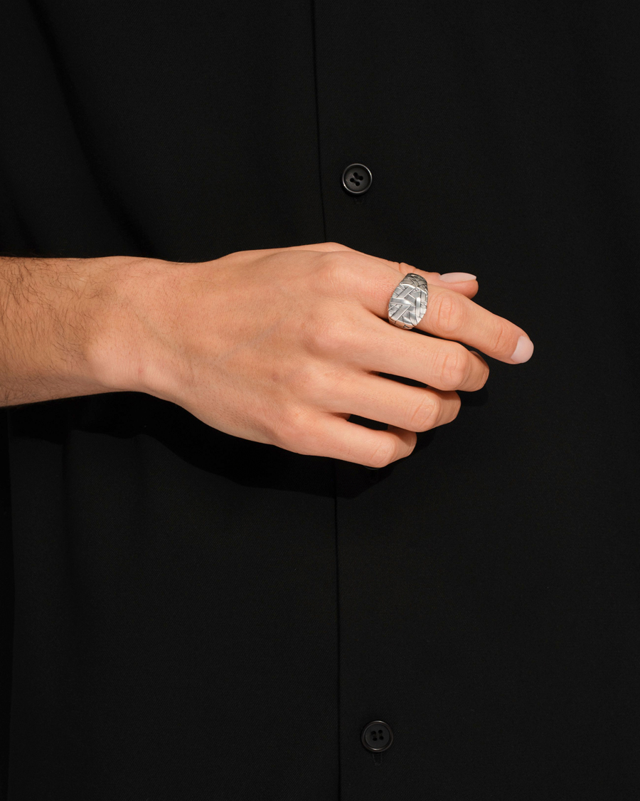 Mies | Korut | Tom Wood | Quilt Ring Silver