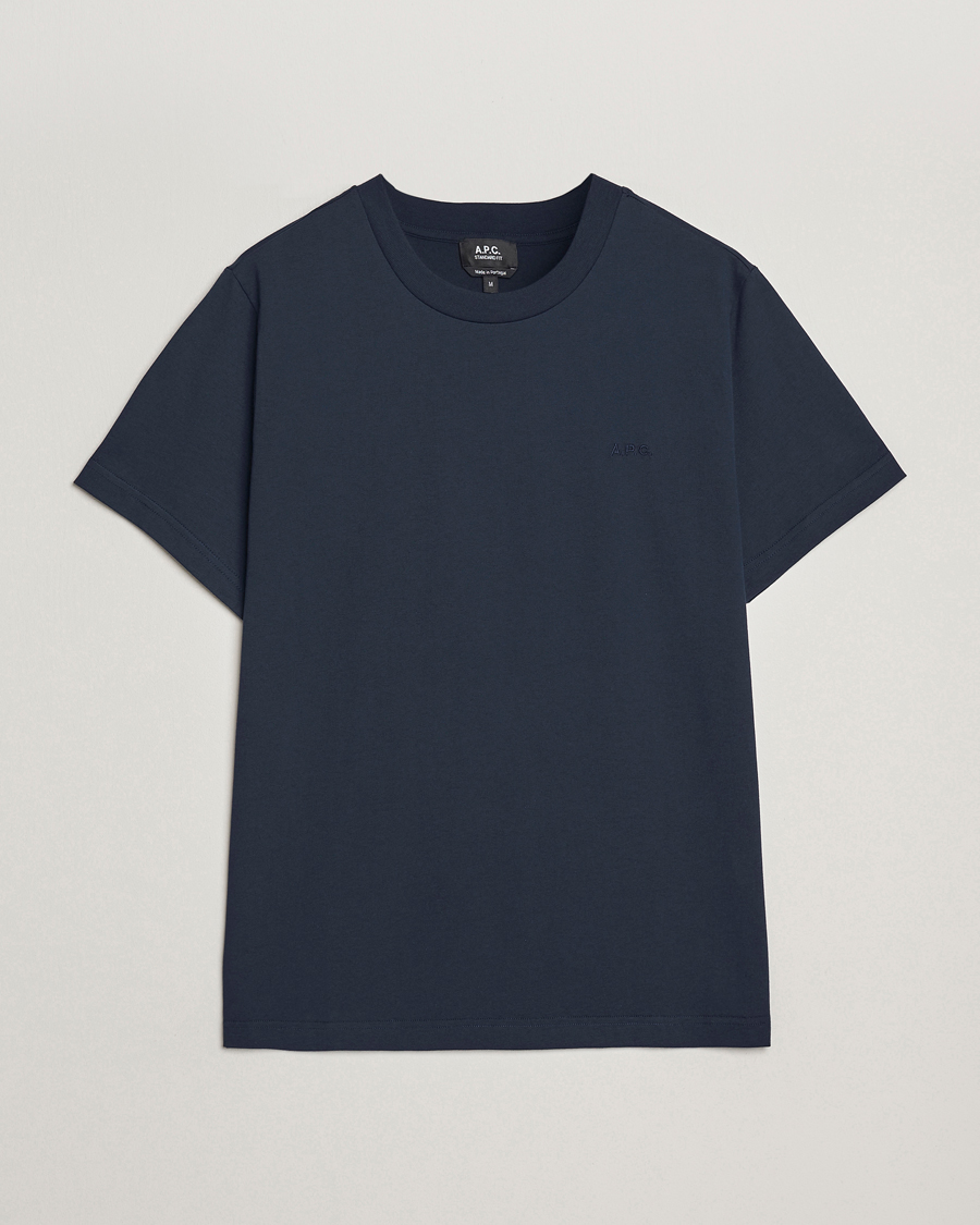 Mies | T-paidat | A.P.C. | Embroidered APC T-Shirt Dark Navy