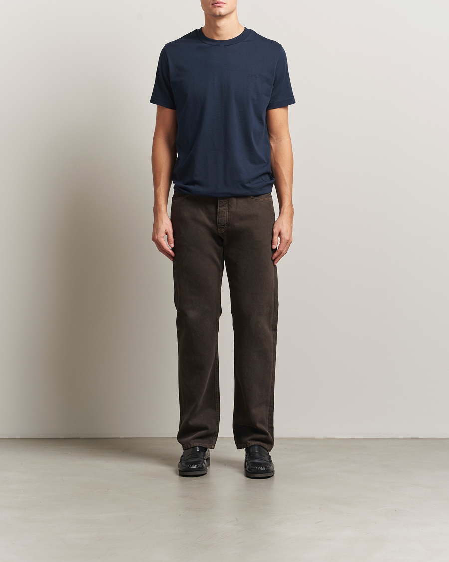 Mies | T-paidat | A.P.C. | Embroidered APC T-Shirt Dark Navy
