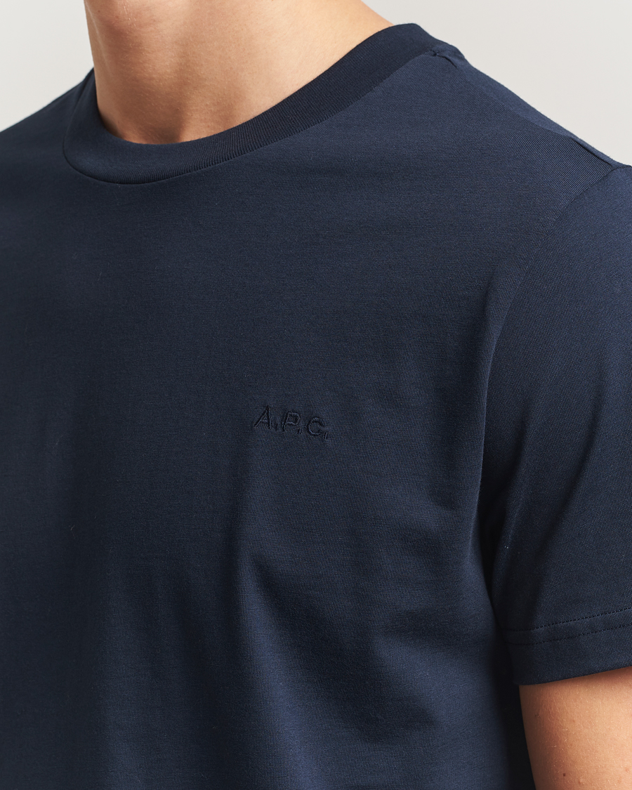 Mies | T-paidat | A.P.C. | Embroidered APC T-Shirt Dark Navy