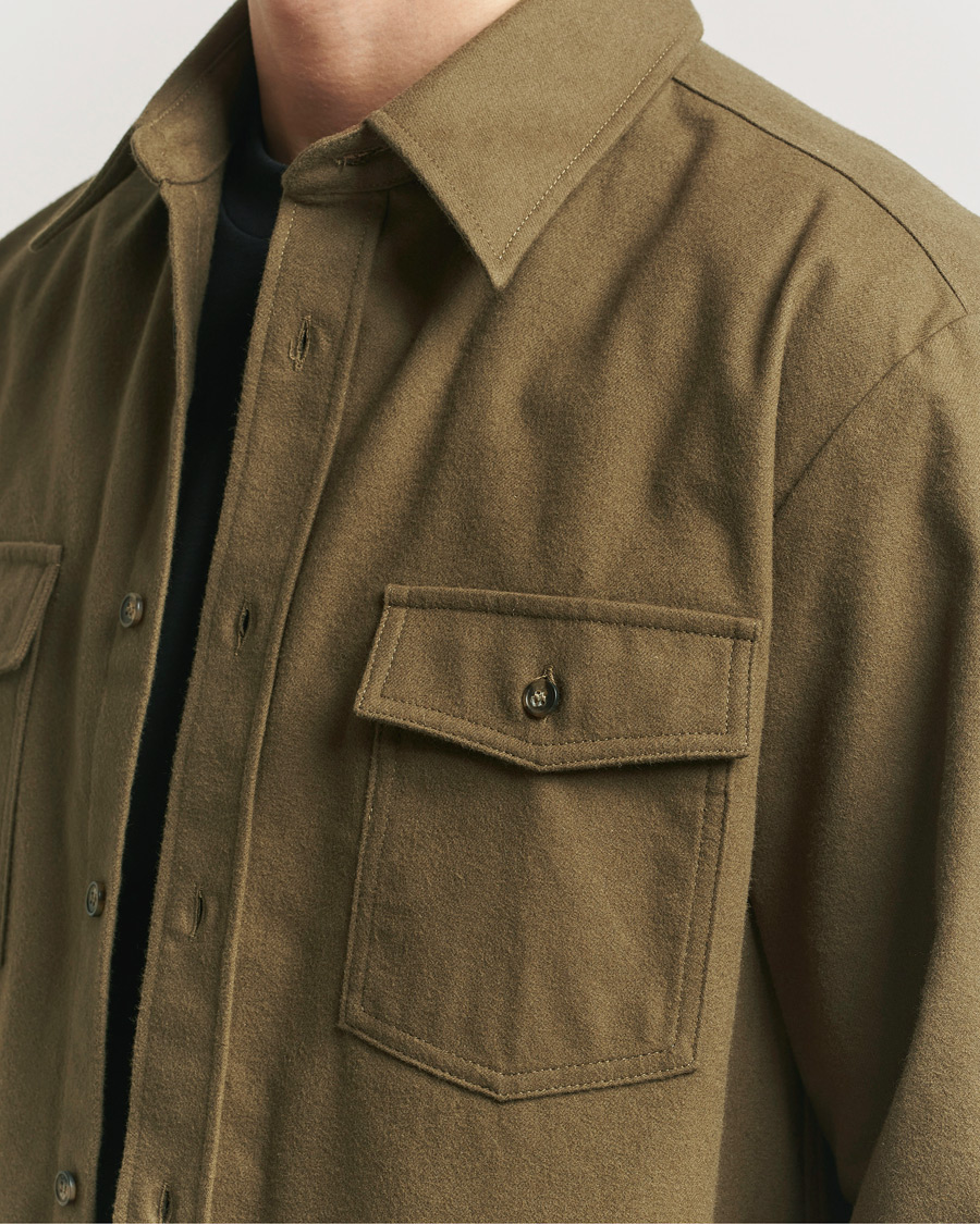 Mies | Kauluspaidat | A.P.C. | Brushed Cotton Overshirt Khaki