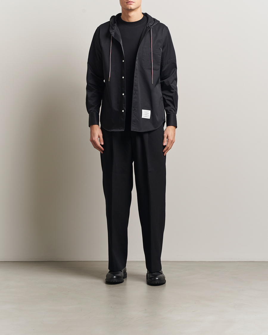 Mies | Kauluspaidat | Thom Browne | Long Sleeve Hooded Overshirt Black