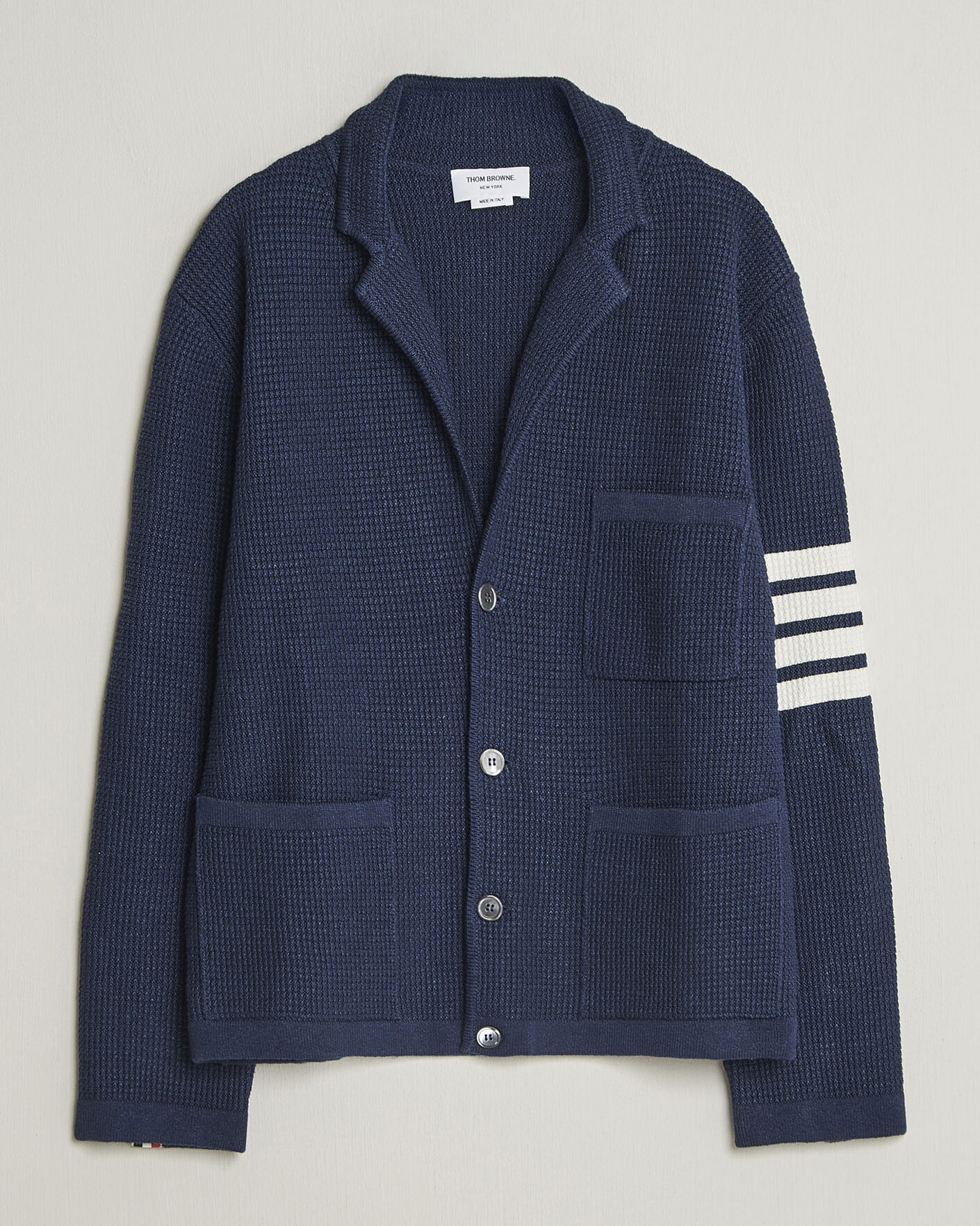 Mies | Puserot | Thom Browne | Textured 4 Bar Cardigan Jacket Navy
