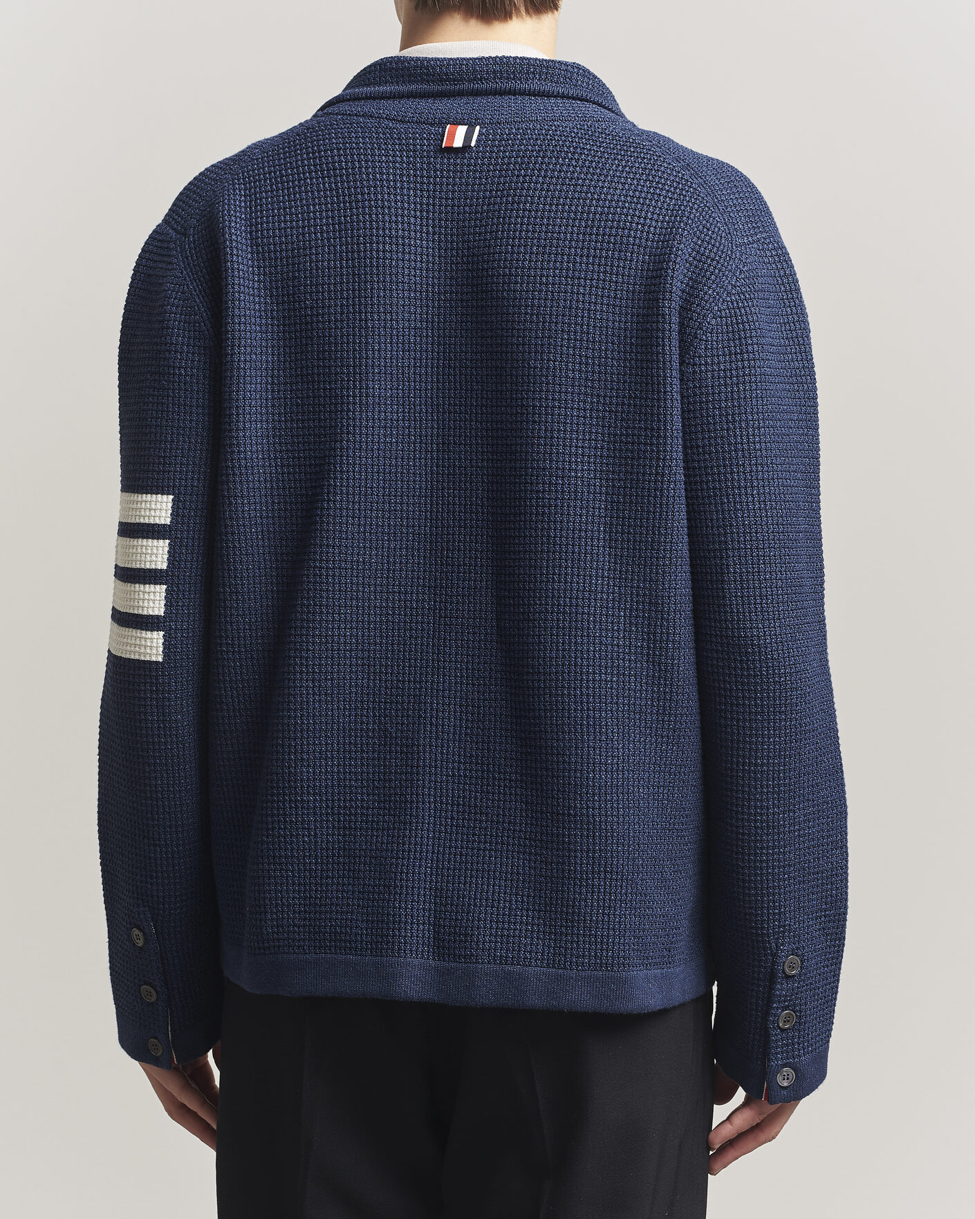 Mies | Puserot | Thom Browne | Textured 4 Bar Cardigan Jacket Navy