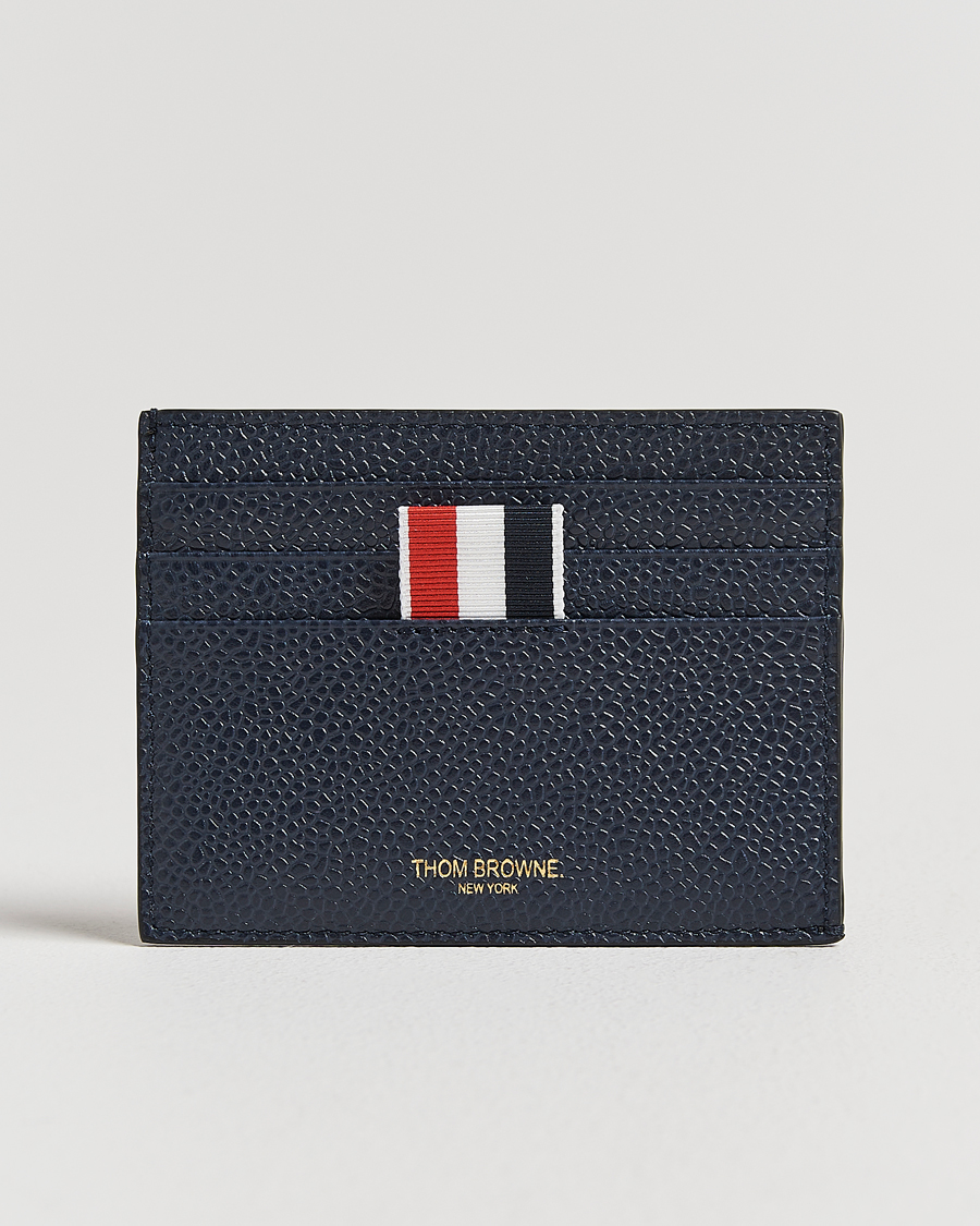 Mies | Lompakot | Thom Browne | Pebble Grain Leather Cardholder Navy