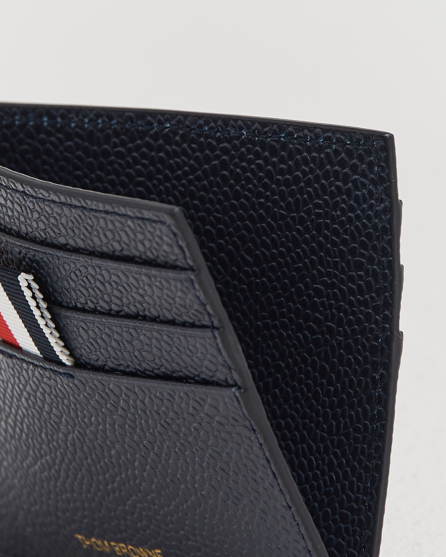Mies | Lompakot | Thom Browne | Pebble Grain Leather Cardholder Navy