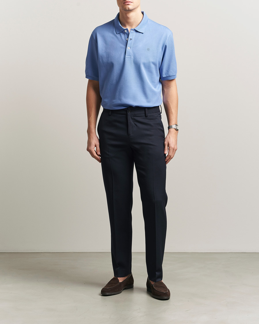 Mies | Pikeet | Ralph Lauren Purple Label | Mercerized Cotton Polo Light Blue